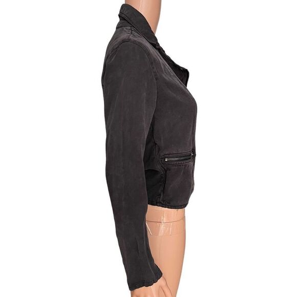 Rails Moto Jacket charcoal grey linen blend size XS - Picture 5 of 10